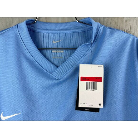 NEW Nike Tiempo Premier II Sky Blue White Short Sleeve VNeck DH8044 Mens Large - Picture 3 of 4